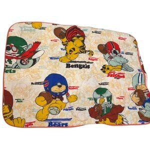 Vintage Sears NFL Football Sham Pillow Case Perma Prest HUDDLES NFL Football